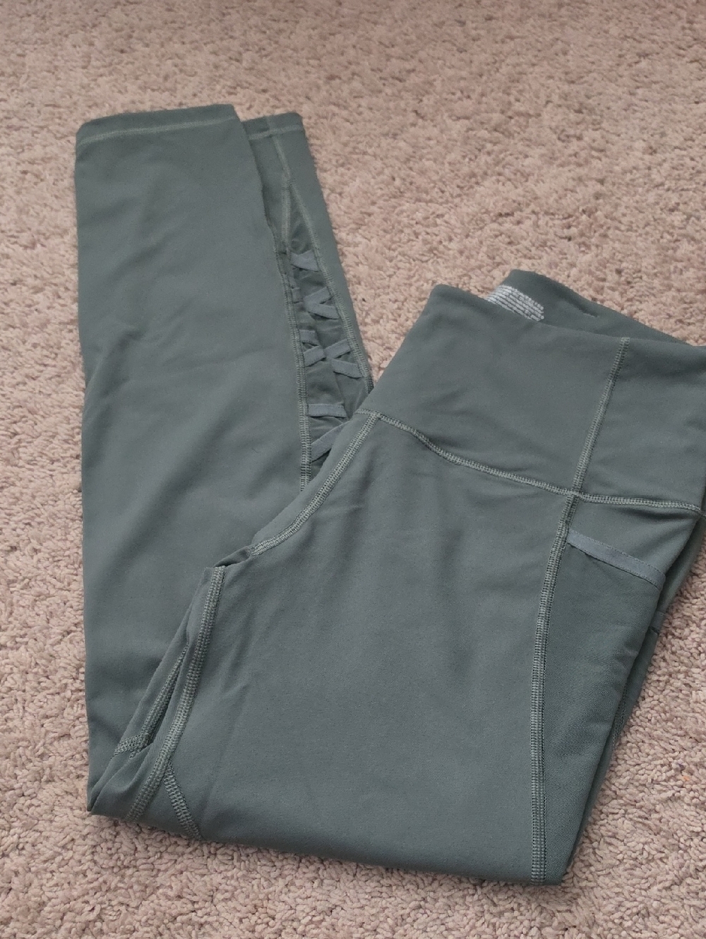 Victoria's Secret Victoria Sport Green Knockout Tight Sz L Legging Mesh